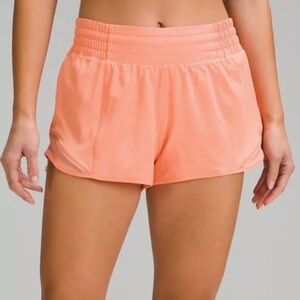 Lululemon Hotty Hot High Rise Athletic Shorts Sunny Coral 12 NWT